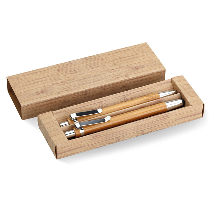 BAMBOOSET – Coffret stylo et crayon en bam