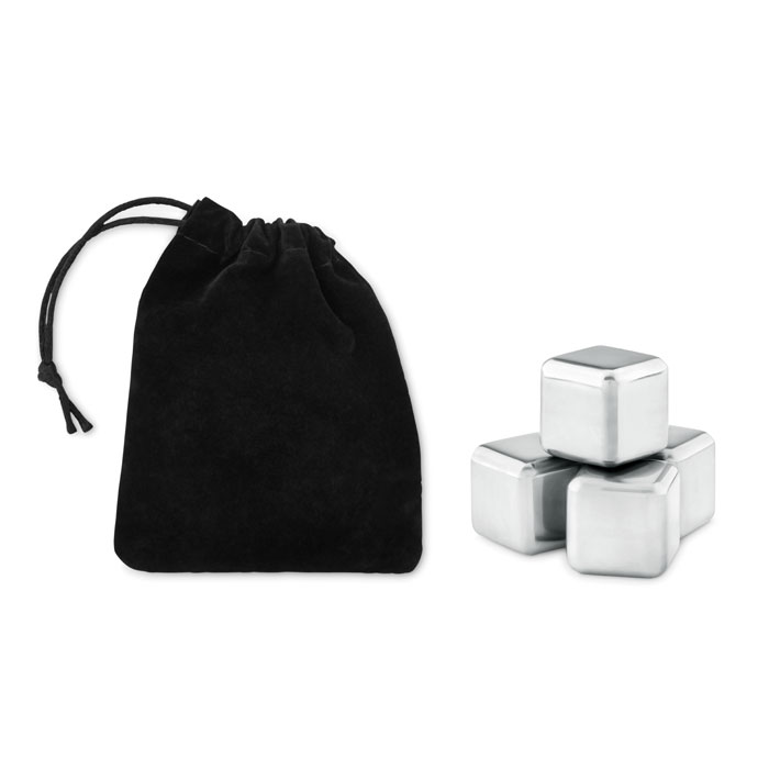 ICY – Set  4 glaçons en acier inox