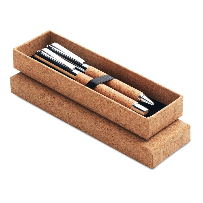 QUERCUS – Stylo bille métal boîte liège