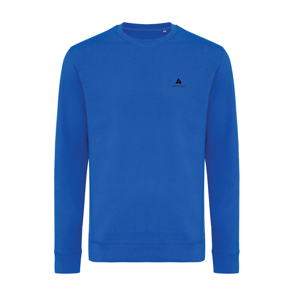 Sweat-shirt bleu à col rond unisexe