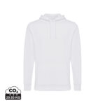 Sweat à capuche blanc avec empreinte carbone indiquée