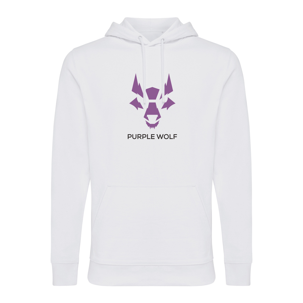Sweat à capuche blanc logo Purple Wolf