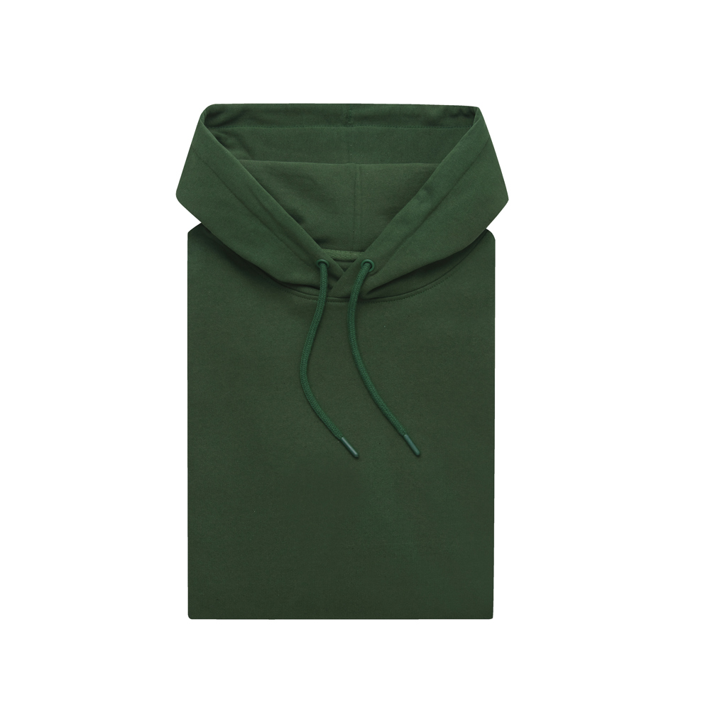 Sweat à capuche vert plié soigneusement