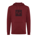 Sweat à capuche bordeaux avec poche ventrale