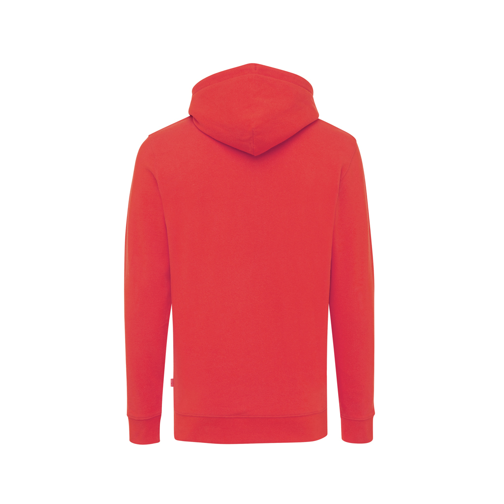 Sweat à capuche rouge vu de dos