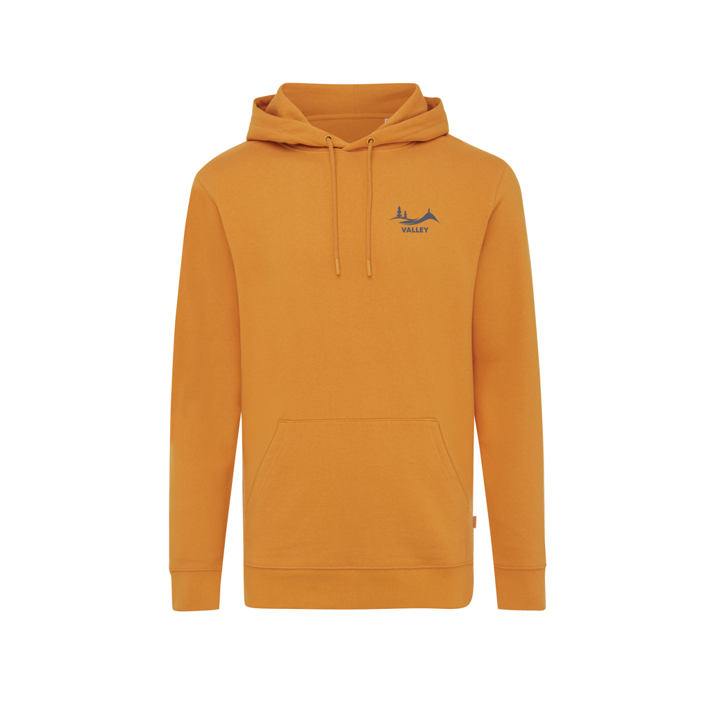 Sweat à capuche orange avec poche avant.