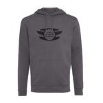 Sweat à capuche gris avec logo noir