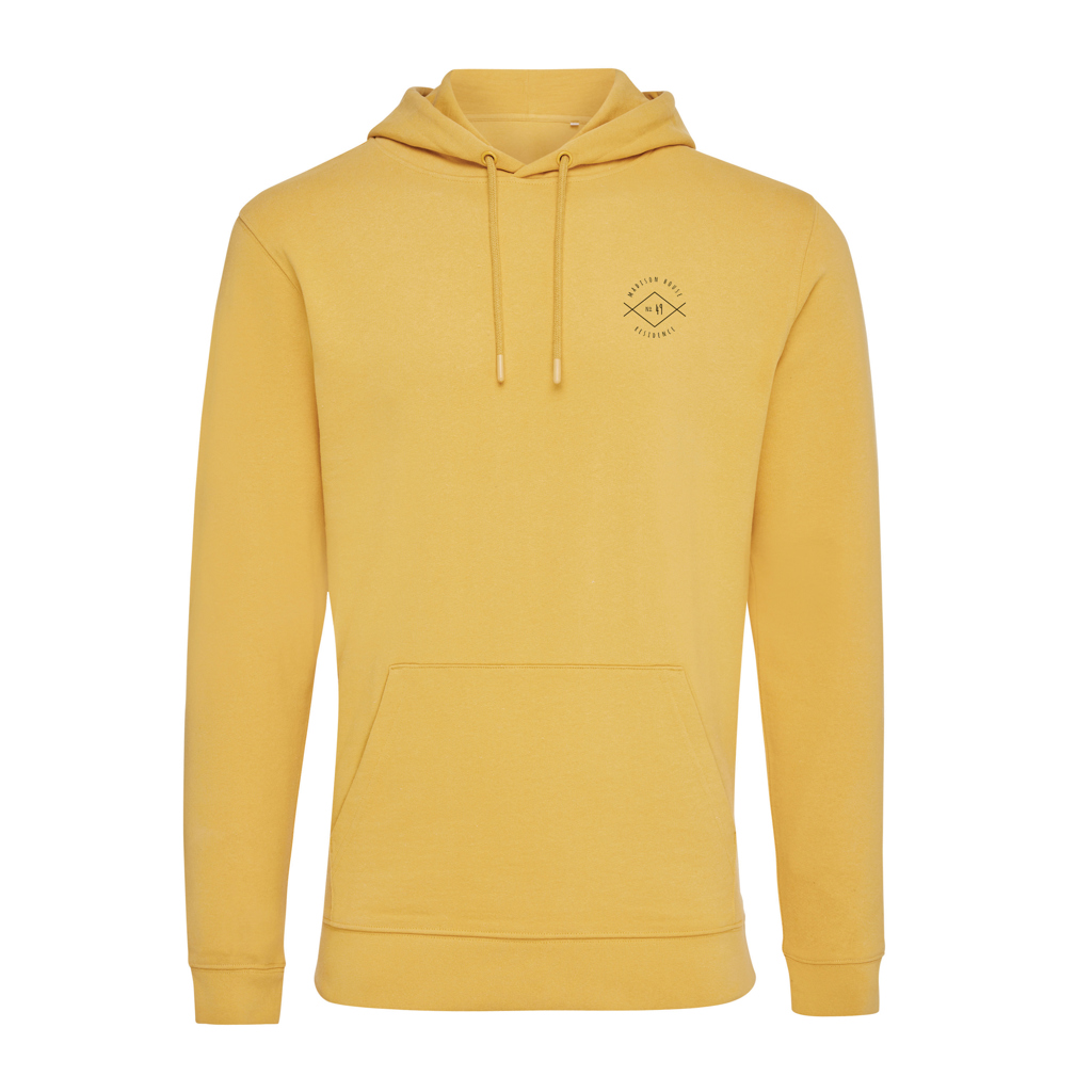 Sweat à capuche jaune avec poche frontale