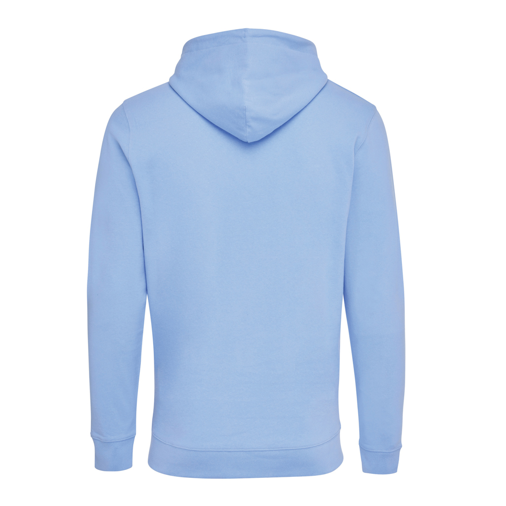 Sweat à capuche bleu clair vu de dos