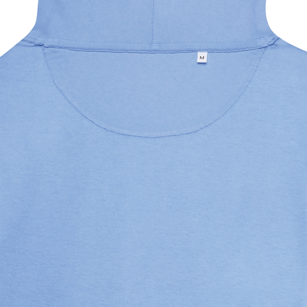 Capuche bleue d’un sweat-shirt en coton
