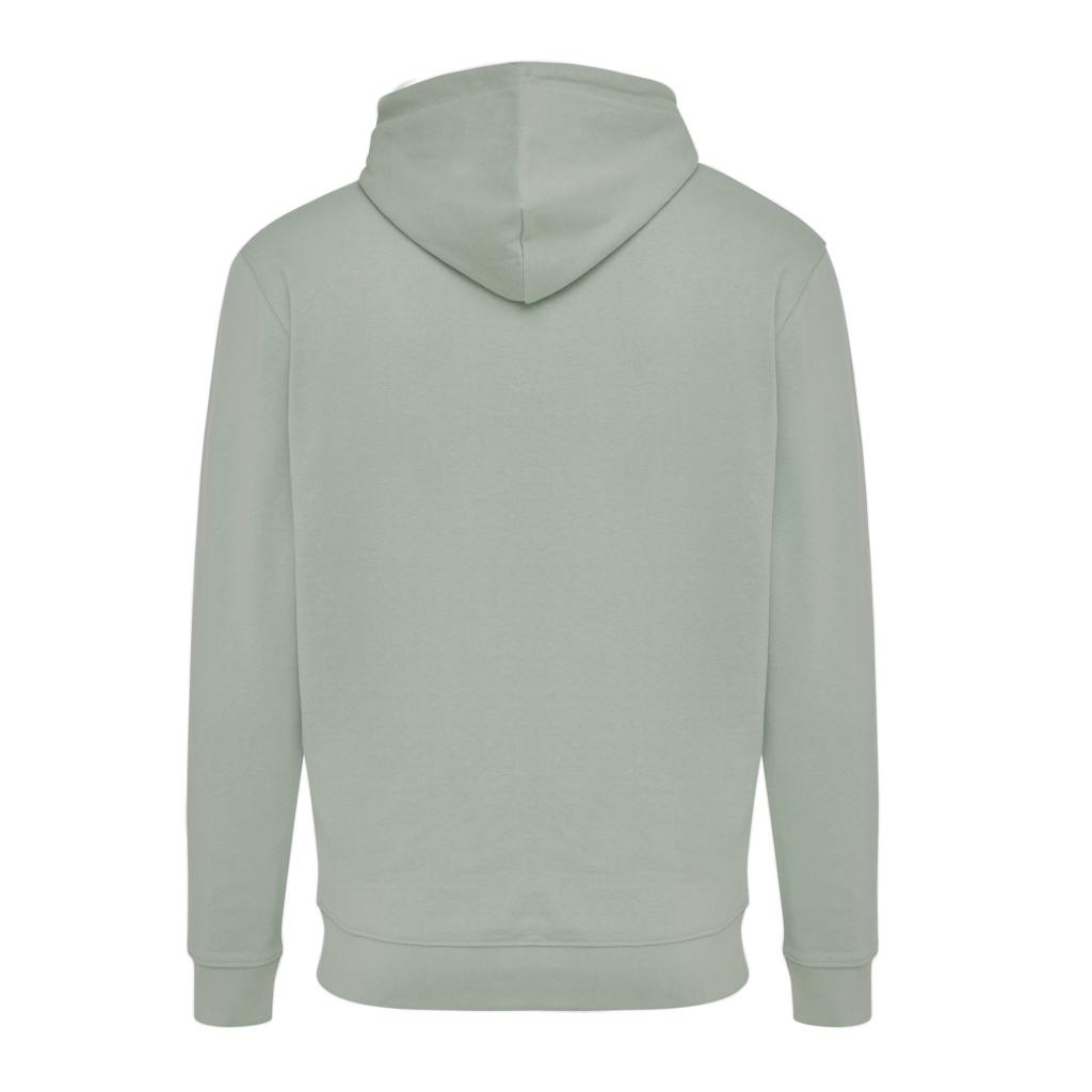 Sweat à capuche vert clair vu de dos