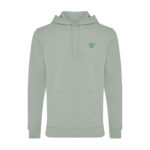 Sweat à capuche vert clair avec logo brodé