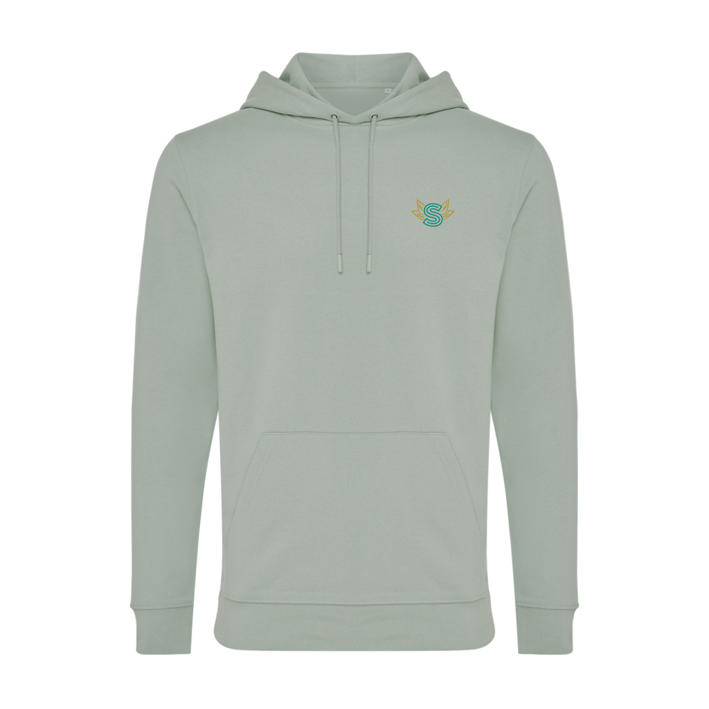 Sweat à capuche vert clair avec logo brodé