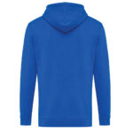 Sweat à capuche bleu vu de dos