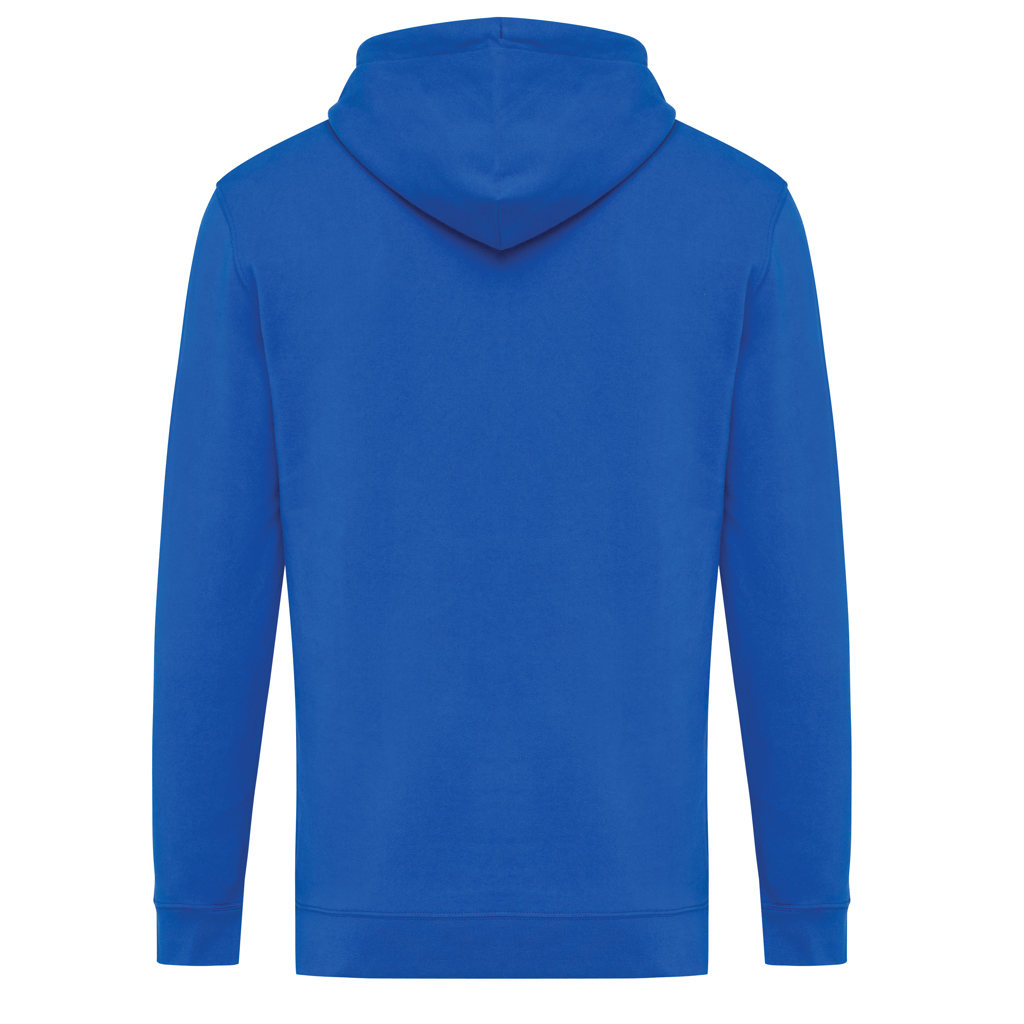 Sweat à capuche bleu vu de dos
