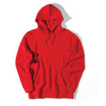 Sweat à capuche rouge uni