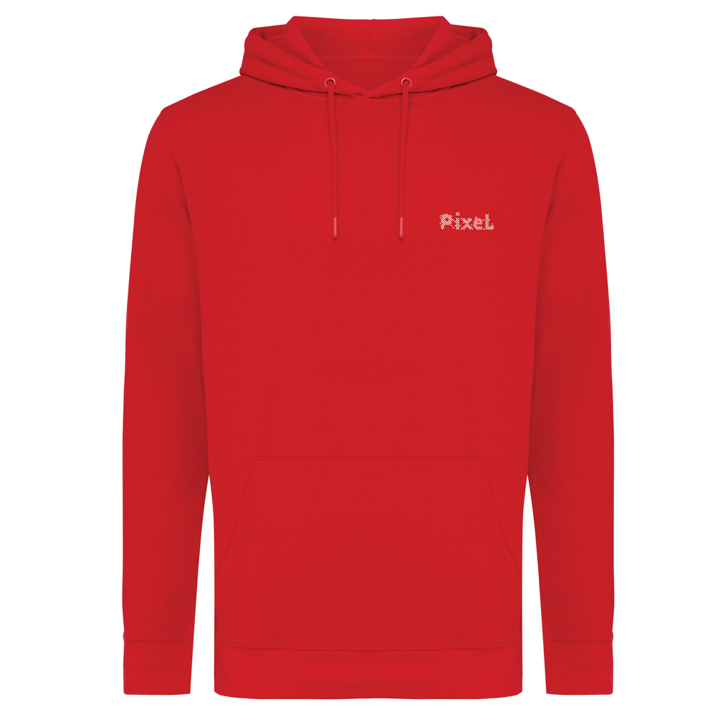 Sweat à capuche rouge avec logo Pixel