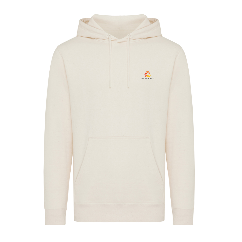 Sweat à capuche beige avec logo Superbox.