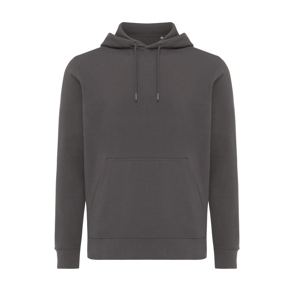 Sweat à capuche gris uni avec poche avant