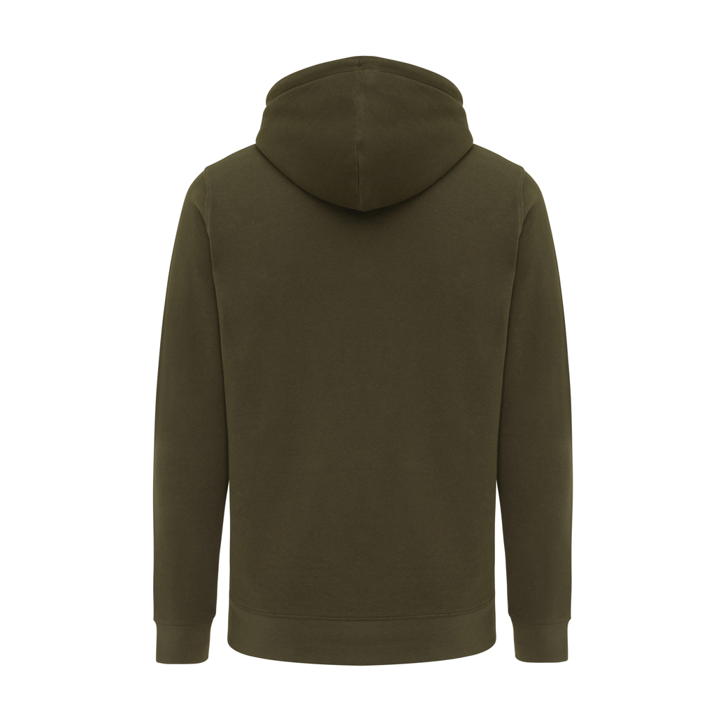 Sweat à capuche vert vu de dos