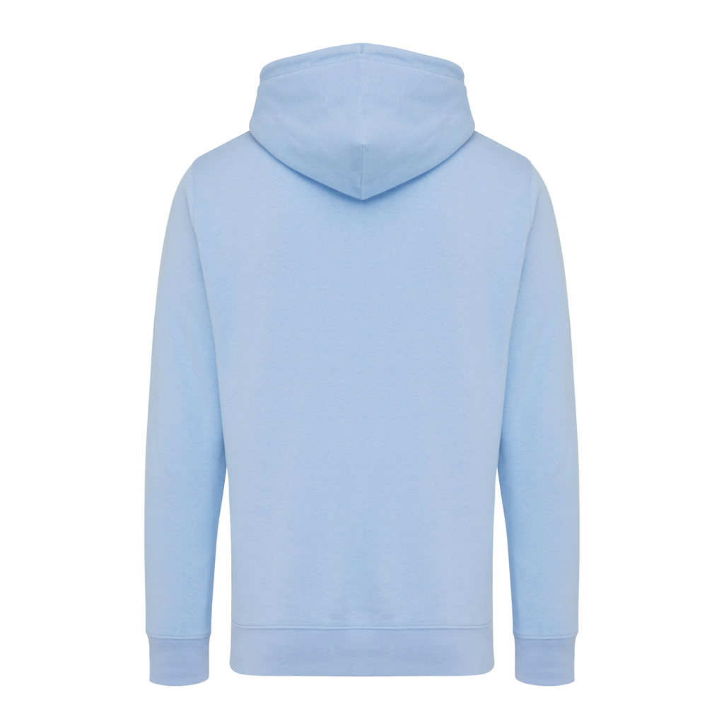 Sweat à capuche bleu clair vu de dos