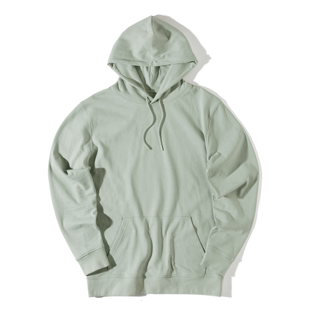 Sweat à capuche vert clair uni