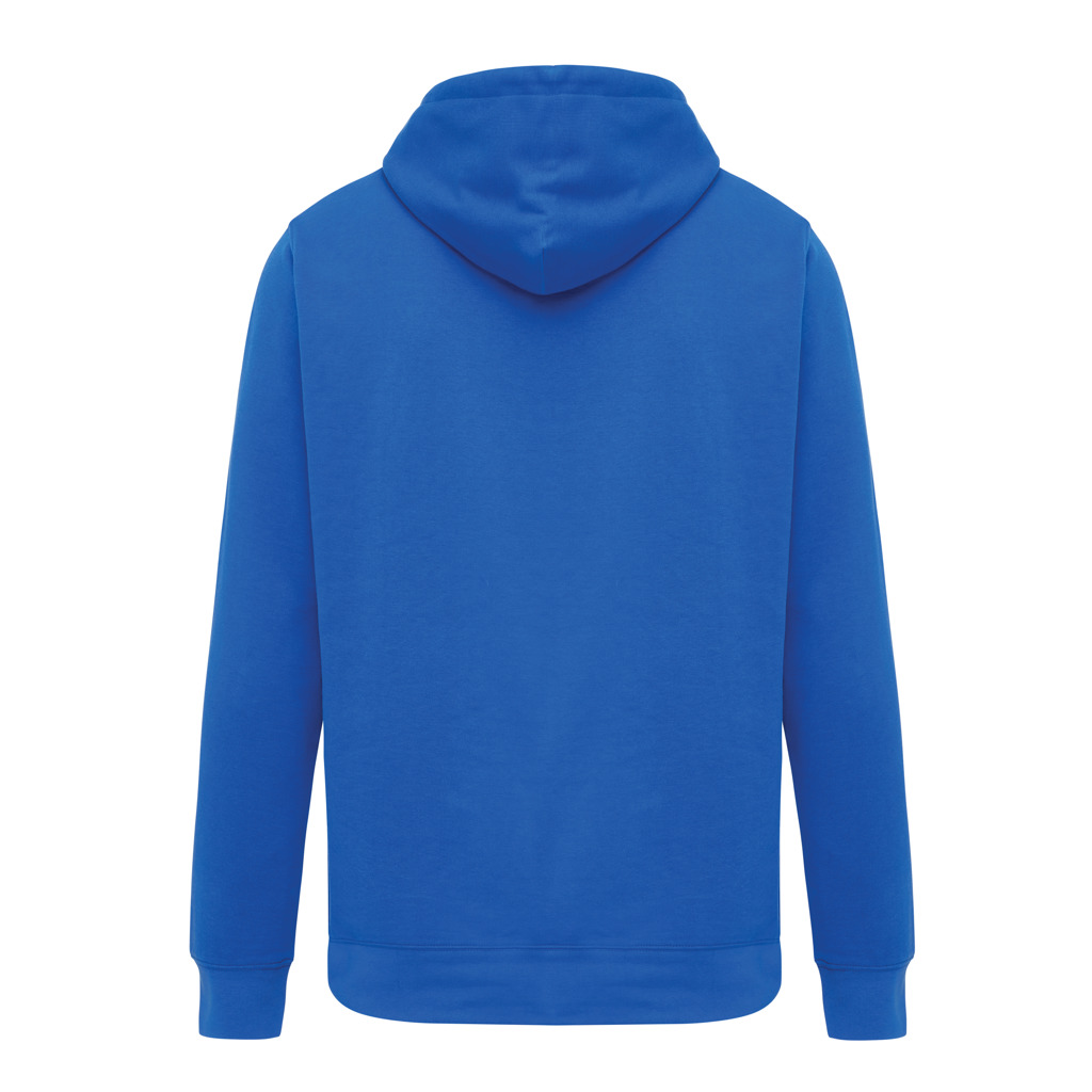 Sweat à capuche bleu vu de dos