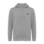 Sweat à capuche gris avec poche avant.