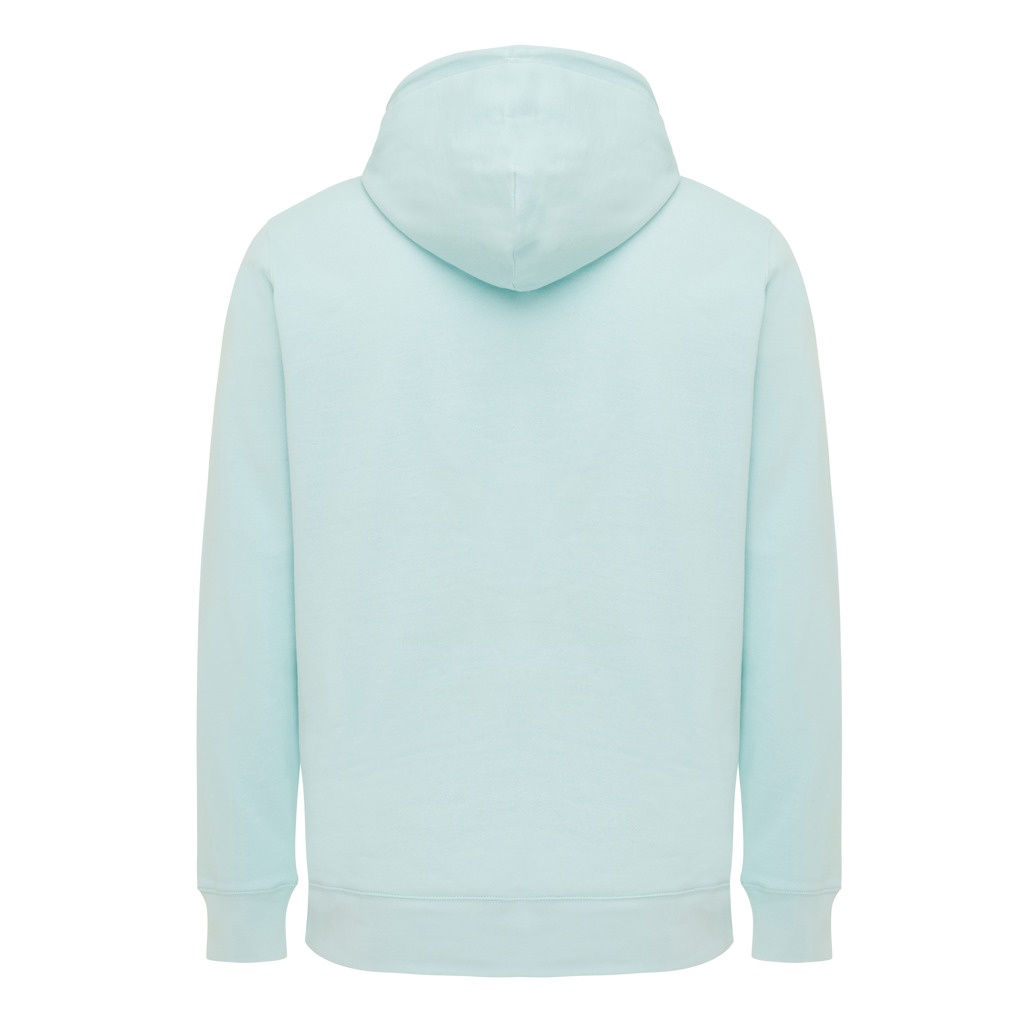 Sweat à capuche bleu clair vu de dos