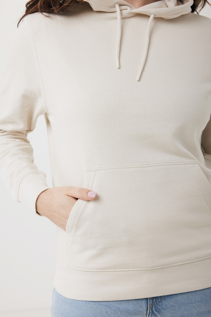 Sweat à capuche beige avec poche avant