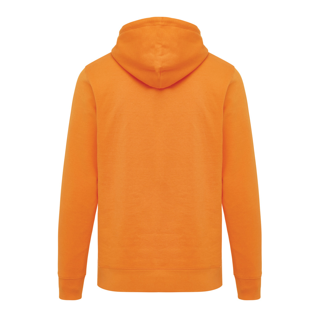 Sweat à capuche orange vu de dos