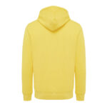 Sweat à capuche jaune vu de dos