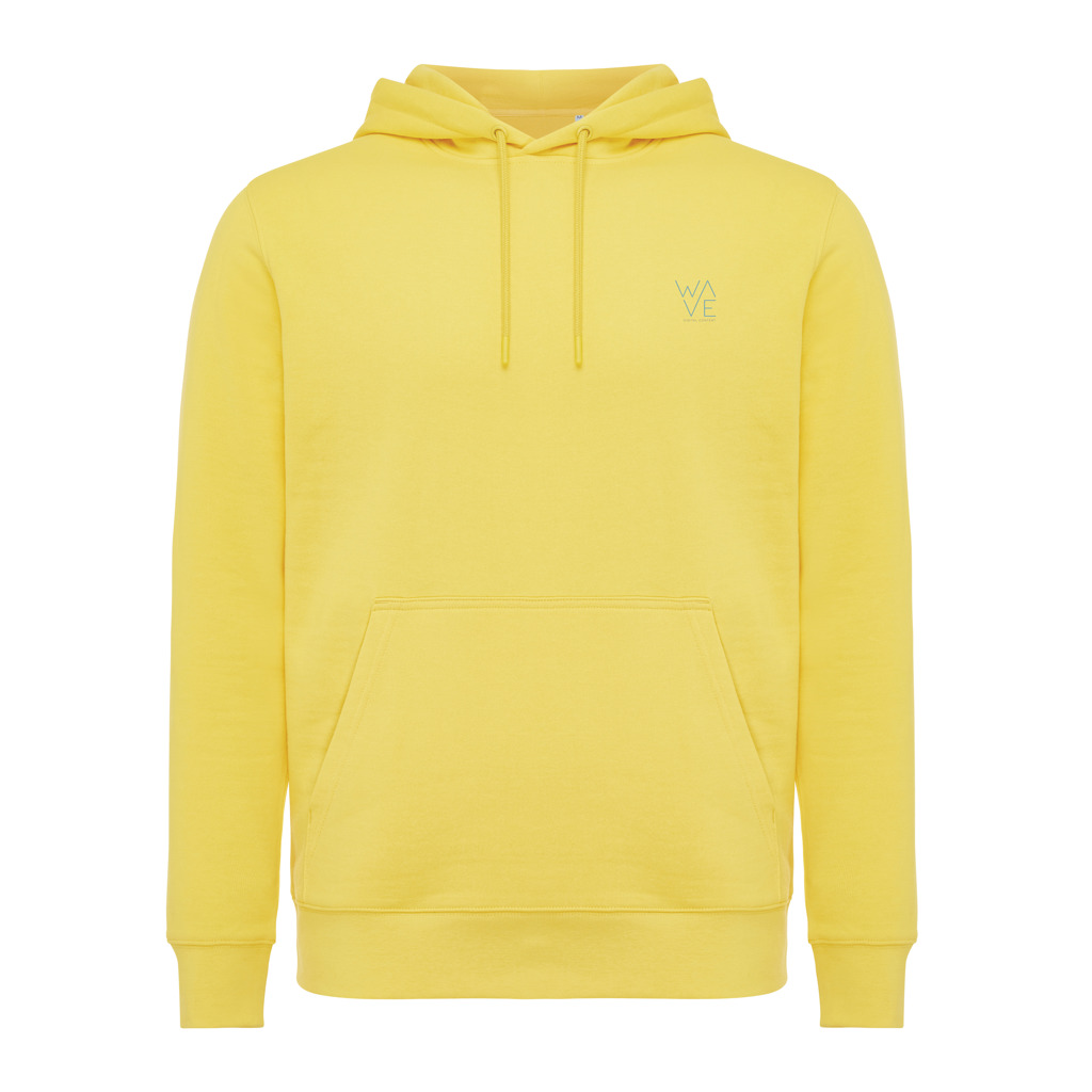 Sweat à capuche jaune unisexe avec poche frontale