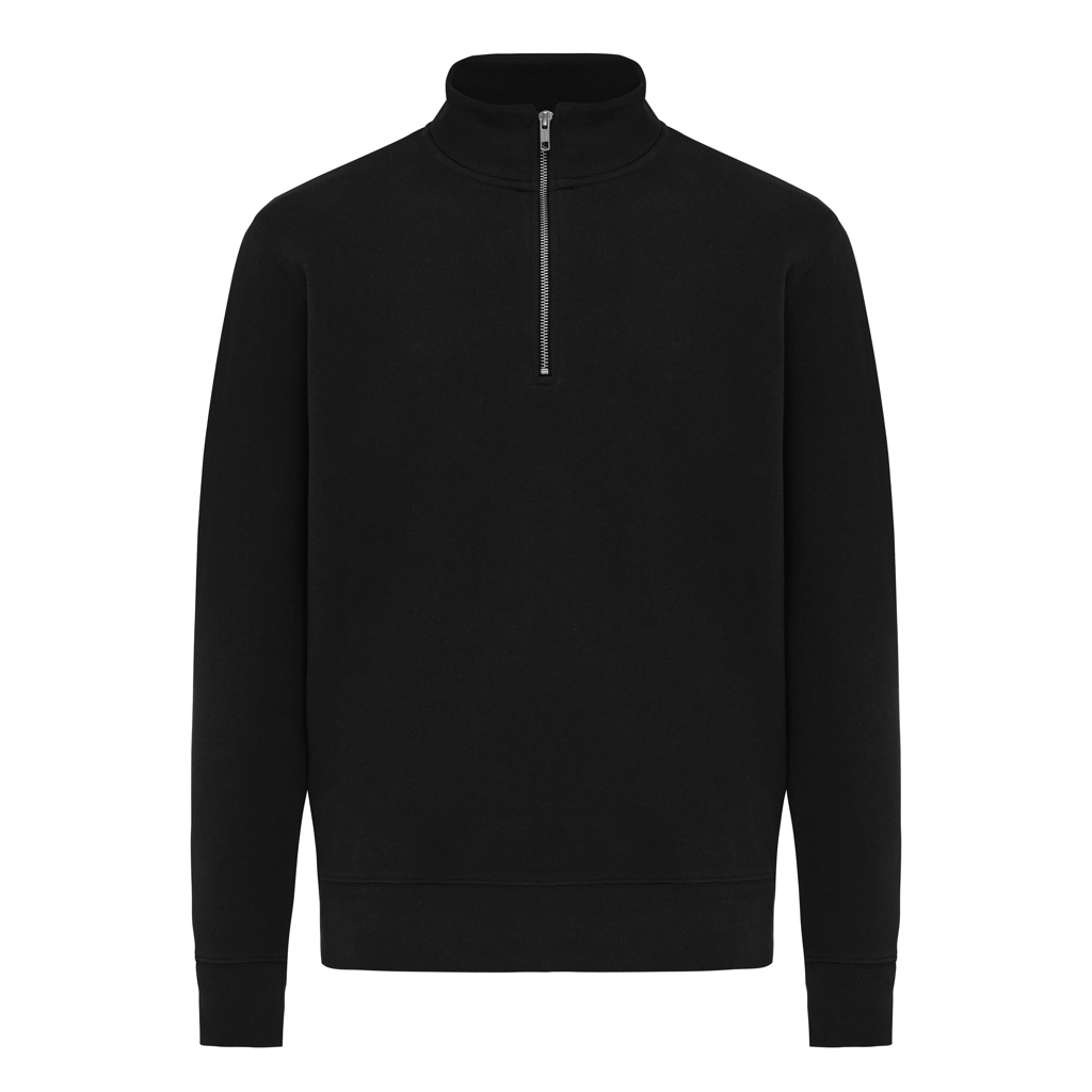Sweater IQONIQ à col montant zippé en coton recyclé Elgon