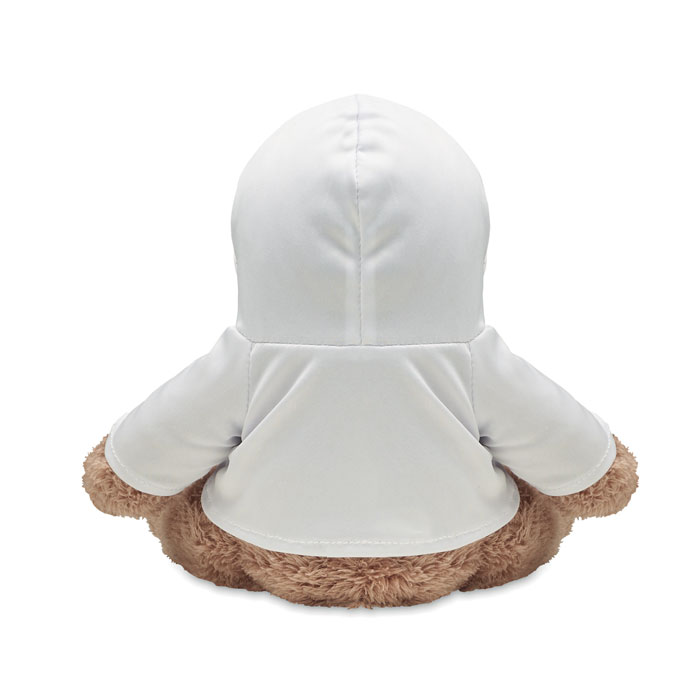 Ourson en peluche avec veste à capuche blanche