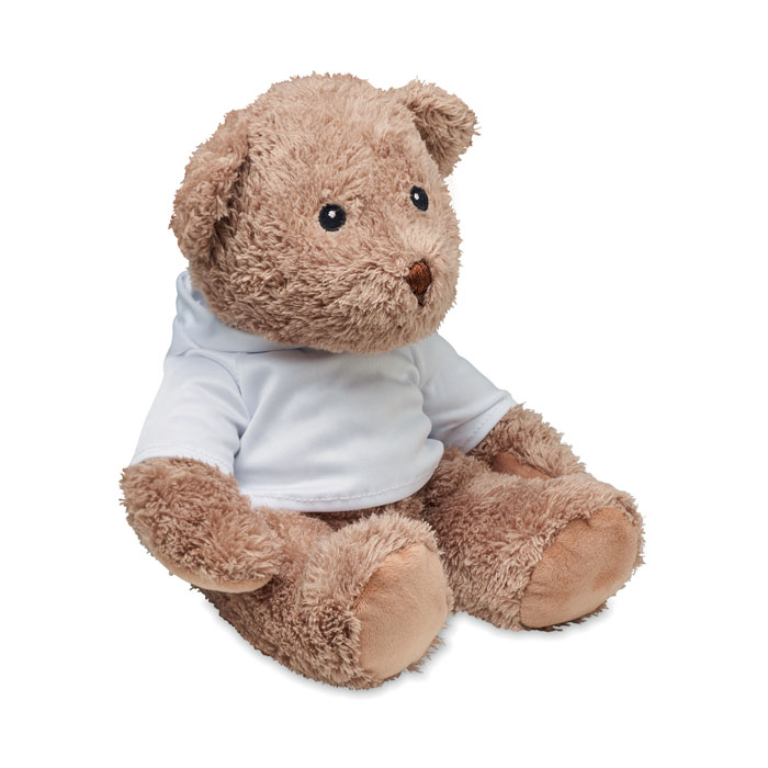 Ourson en peluche brun avec sweat blanc