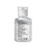 Flacon transparent de gel nettoyant pour les mains