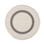 Assiette beige à bord gris