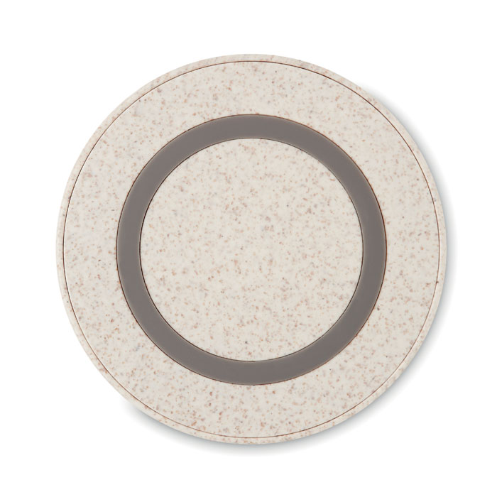 Assiette beige à bord gris