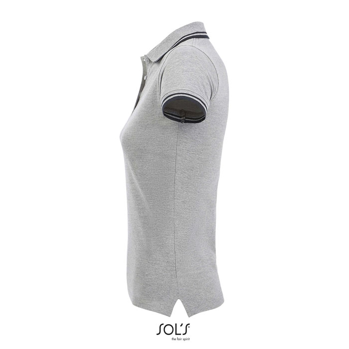 Polo gris à manches courtes pour femme