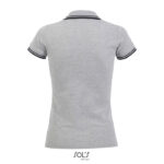 Polo gris à manches courtes vu de dos