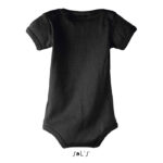 Body bébé noir à manches courtes