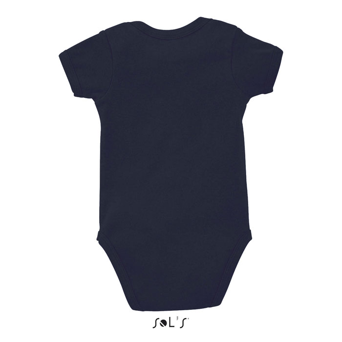 Body bébé uni bleu marine à manches courtes