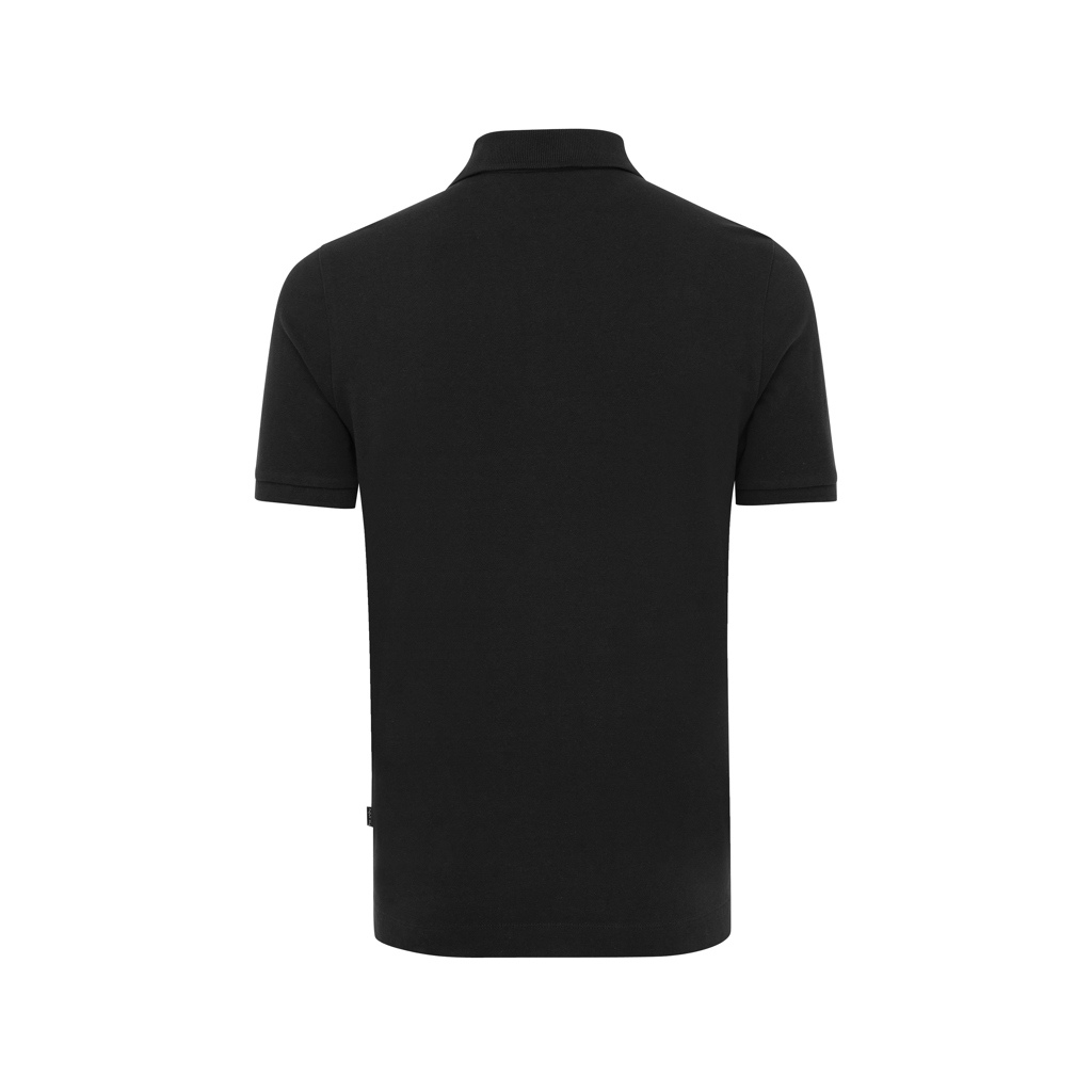 Dos d’un polo noir à manches courtes