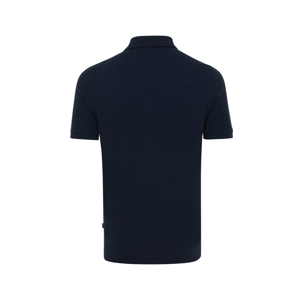Dos d’un polo bleu marine à manches courtes