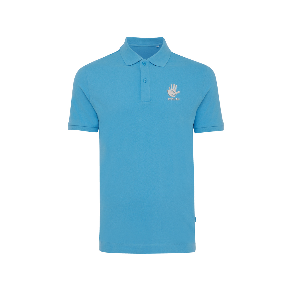 Polo bleu clair à logo écologique