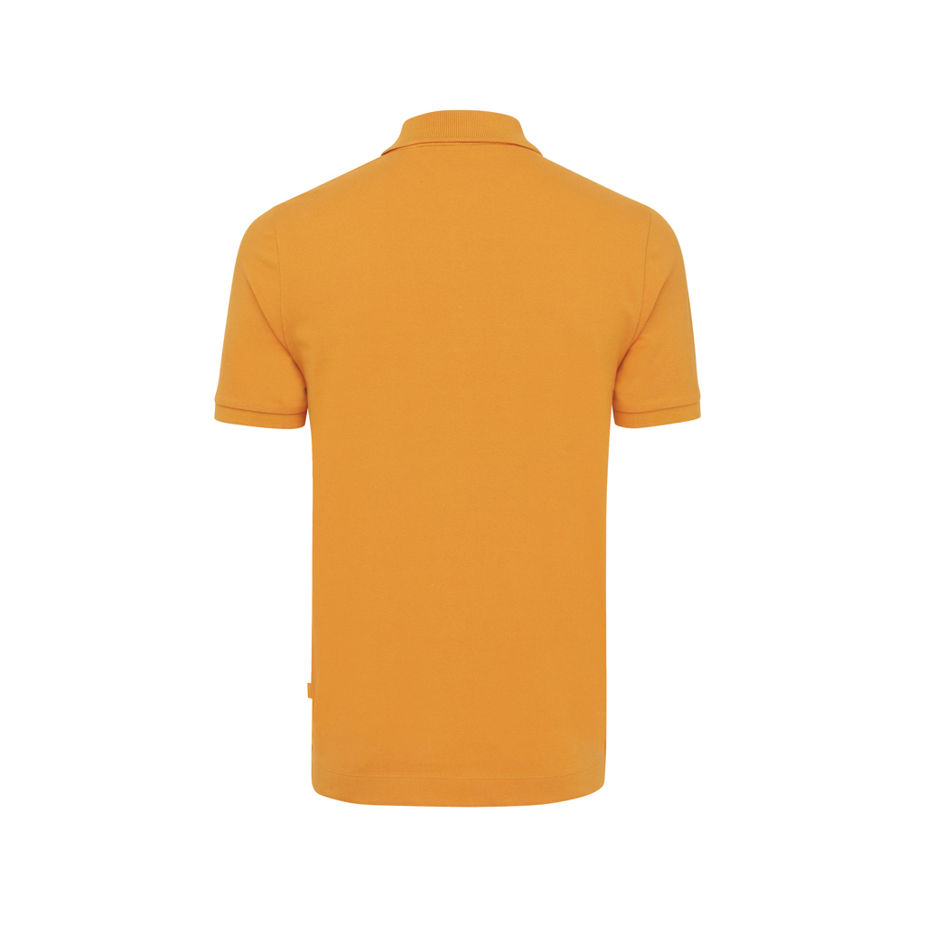 Dos d’un polo orange à manches courtes