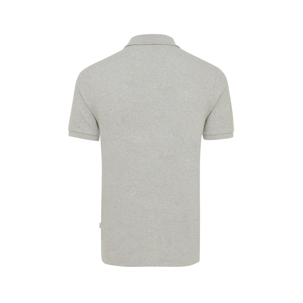Dos d’un polo gris clair à manches courtes