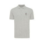 Polo gris à manches courtes avec logo sur la poitrine