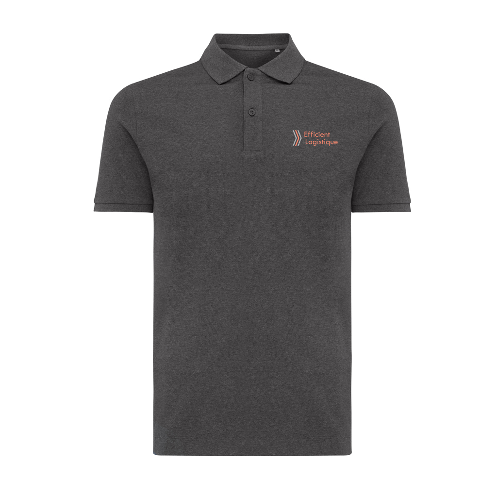 Polo gris foncé à logo brodé
